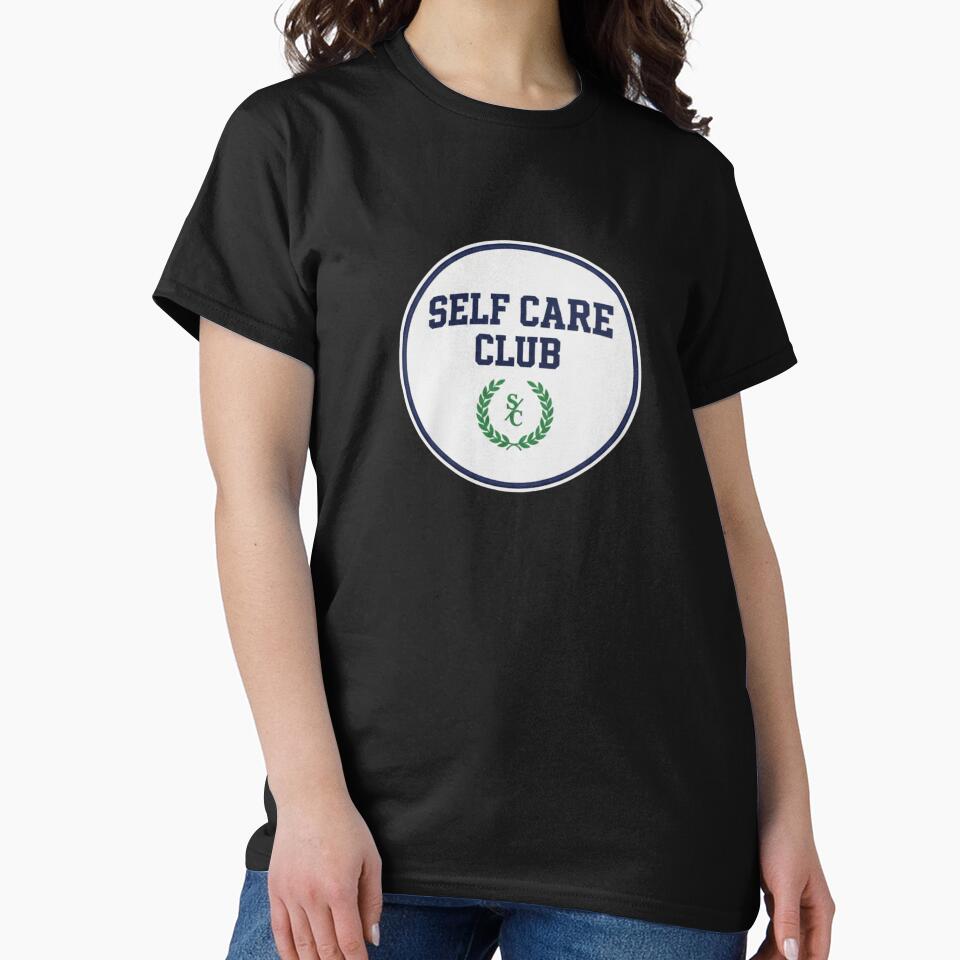 Self Care Club Funny Vintage Collegiate Varsity Navy Art by medoutfits T-Shirts, Hoodie, Sweatshirt (Image 2)