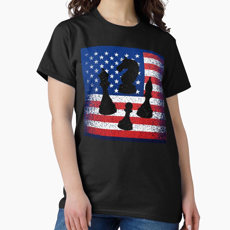 Chess Club Gift, Chess Player Funny Chess Tee, USA Flag by Norstyle Hoodie, Sweatshirt | BlankRebels.com (Image 2)