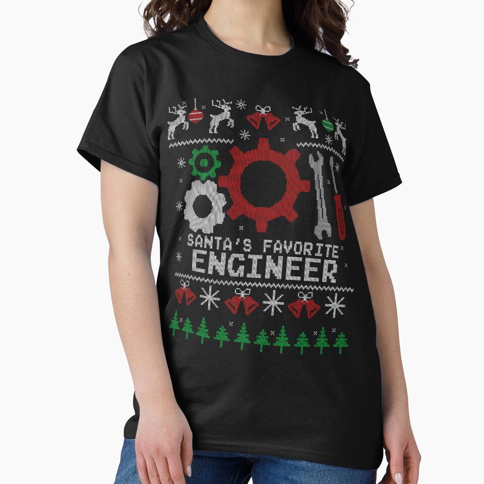 Santa's Favorite Engineer Ugly Christmas by Nerd Shizzle T-Shirts, Hoodie, Sweatshirt | BlankRebels.com (Image 2)