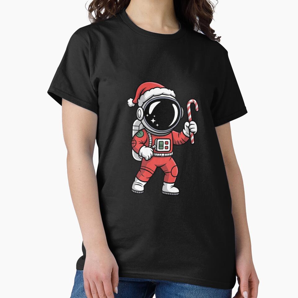 Christmas Astronaut Cartoon | Festive Space Santa Artwork by ColorSplash123 T-Shirts, Hoodie, Sweatshirt (Image 2)