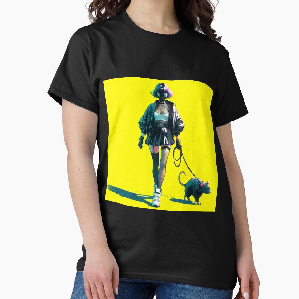 Cyberpunk girl with rat by RESToRAPTOR T-Shirts, Hoodie, Sweatshirt | BlankRebels.com (Image 2)