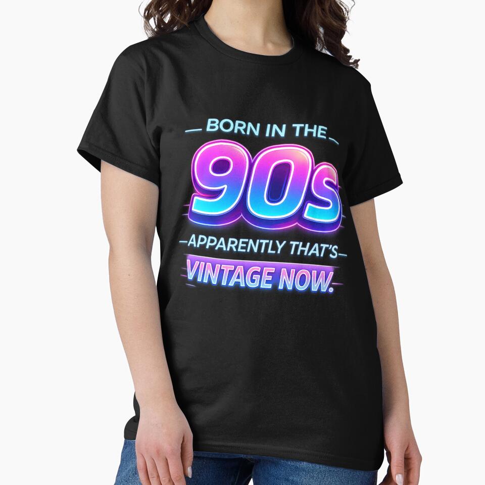 Born in the 90s Apparently That’s Vintage Now – Neon Arcade Retro Design by Veldrin-Media T-Shirts, Hoodie,... (Image 2)