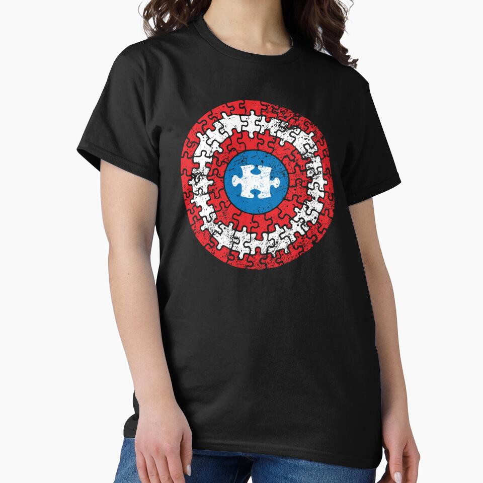 Autism Awareness Puzzle Superhero Shield by DeannaMarks T-Shirts, Hoodie, Sweatshirt | BlankRebels.com (Image 2)