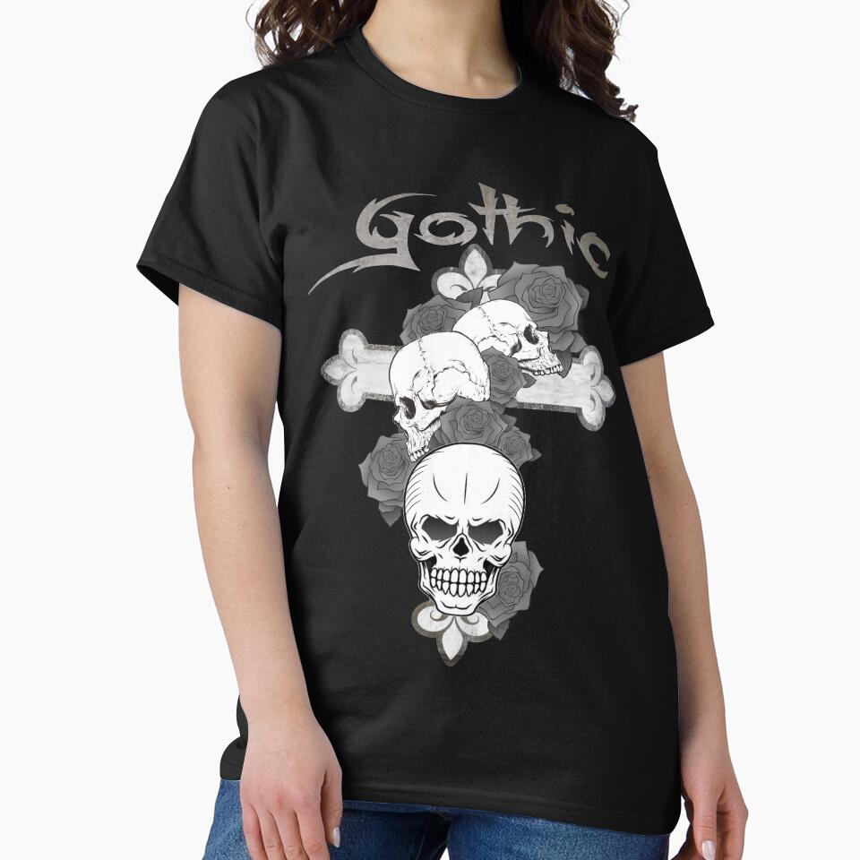Gothic cross with skulls and flowers by Tokxin T-Shirts, Hoodie, Sweatshirt | BlankRebels.com (Image 2)