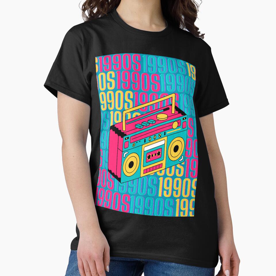 1990s retro design 1 - Teal Background by PunjabanJatti T-Shirts, Hoodie, Sweatshirt | BlankRebels.com (Image 2)