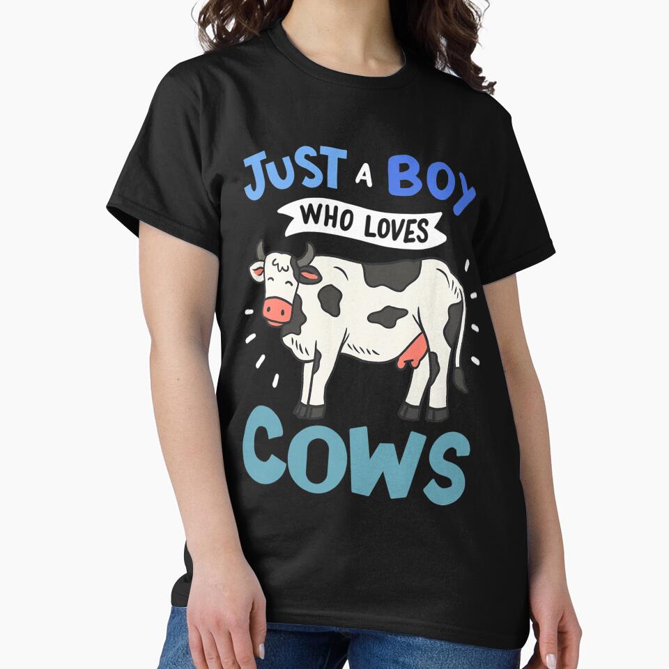Cow Just a Boy Who Loves Cows Gift for Cow Lovers by eminentjournal9 T-Shirts, Hoodie, Sweatshirt | BlankRebels.com (Image 2)