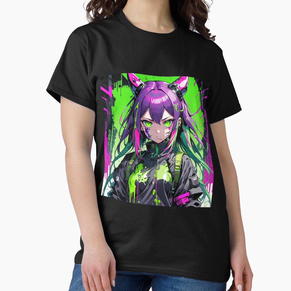 Cyberpunk Anime Girl 2 by Cyberpunk Neo T-Shirts, Hoodie, Sweatshirt | BlankRebels.com (Image 2)