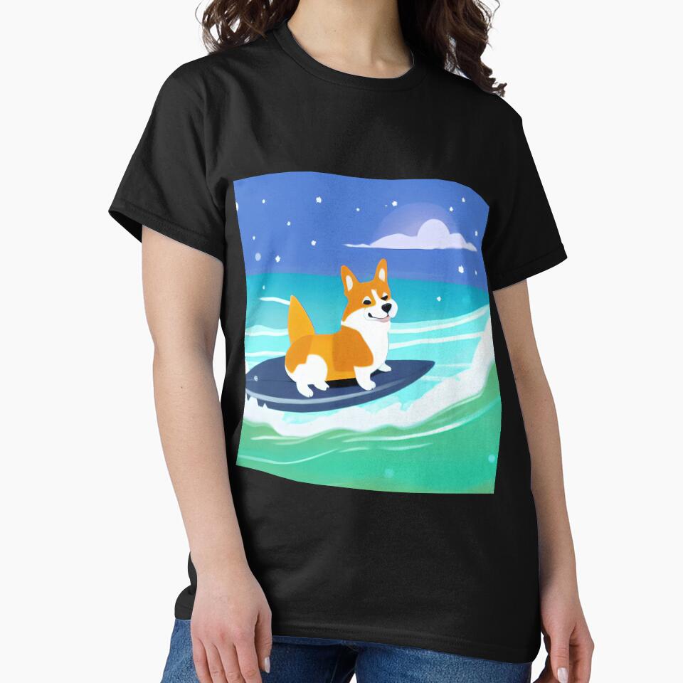 Surfing Corgi Dog by nicecorgi T-Shirts, Hoodie, Sweatshirt | BlankRebels.com (Image 2)
