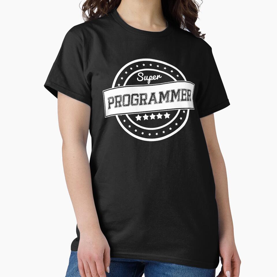 Super Programmer Badge Stamp Vintage - White by WAMTEES T-Shirts, Hoodie, Sweatshirt | BlankRebels.com (Image 2)