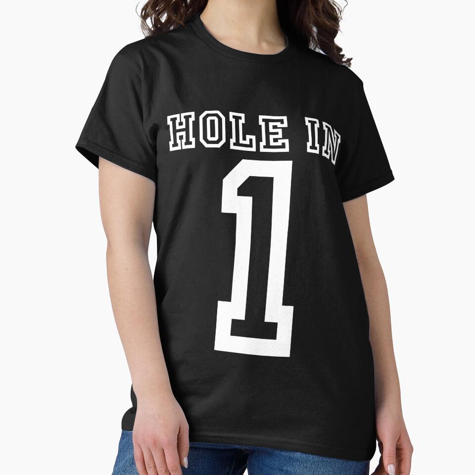 Hole In 1 One Faux Jersey T-Shirt Gift Golfer Golfing Lover by arcadetoystore Hoodie, Sweatshirt | BlankRebels.com (Image 2)
