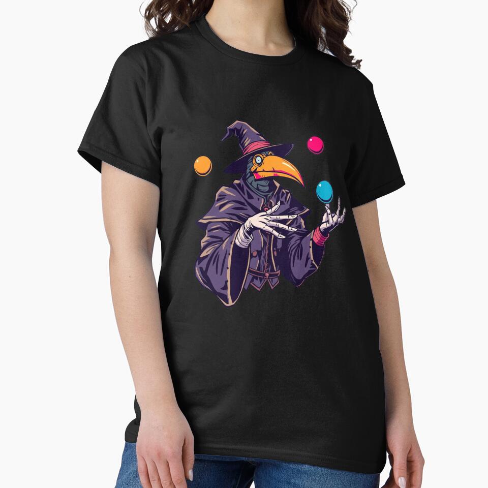 Juggling Plague Doctor Wizard Dark Carnival Gothic Sticker Design by LintonGriffin T-Shirts, Hoodie, Sweatshirt (Image 2)