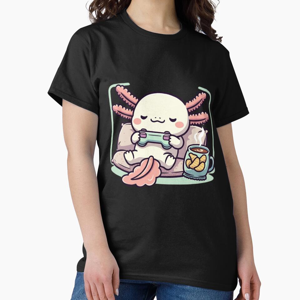 Cute Axolotl Gamer Mood – Chill Gaming Vibes by GrumpySableye T-Shirts, Hoodie, Sweatshirt | BlankRebels.com (Image 2)