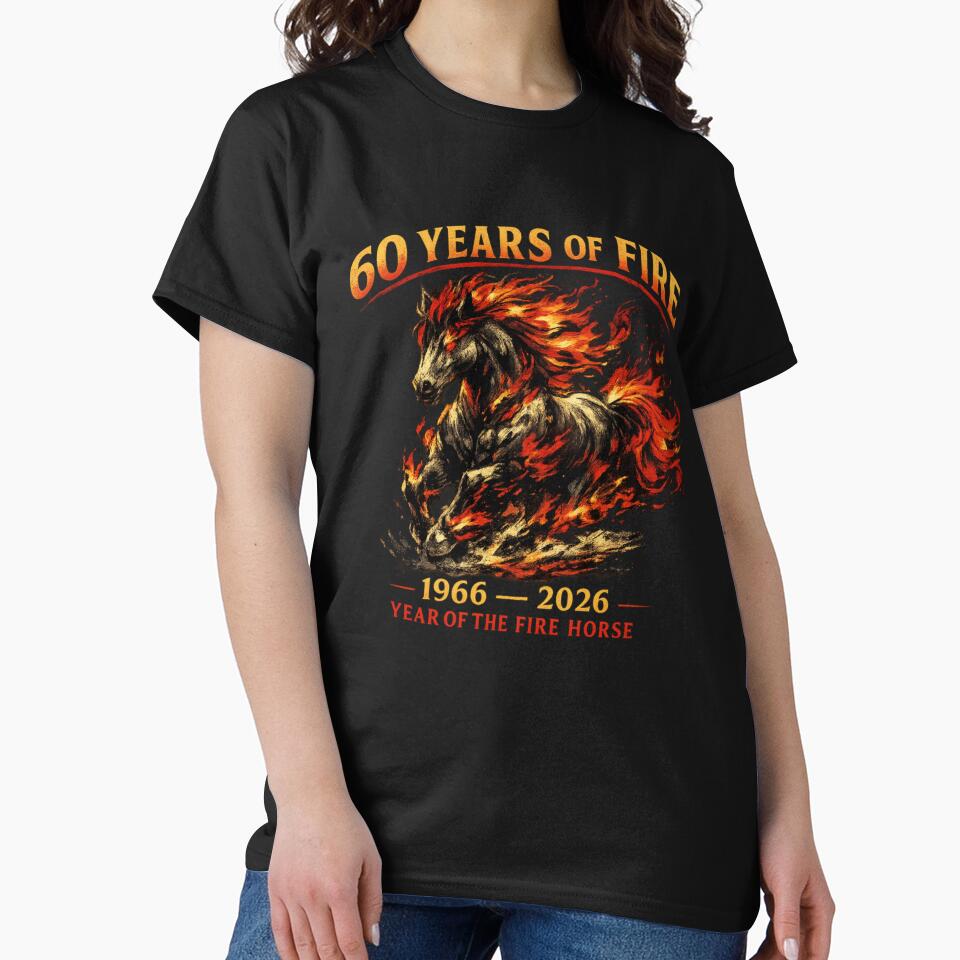 60 Years of Fire – 1966 Fire Horse Zodiac by 97Ts T-Shirts, Hoodie, Sweatshirt | BlankRebels.com (Image 2)