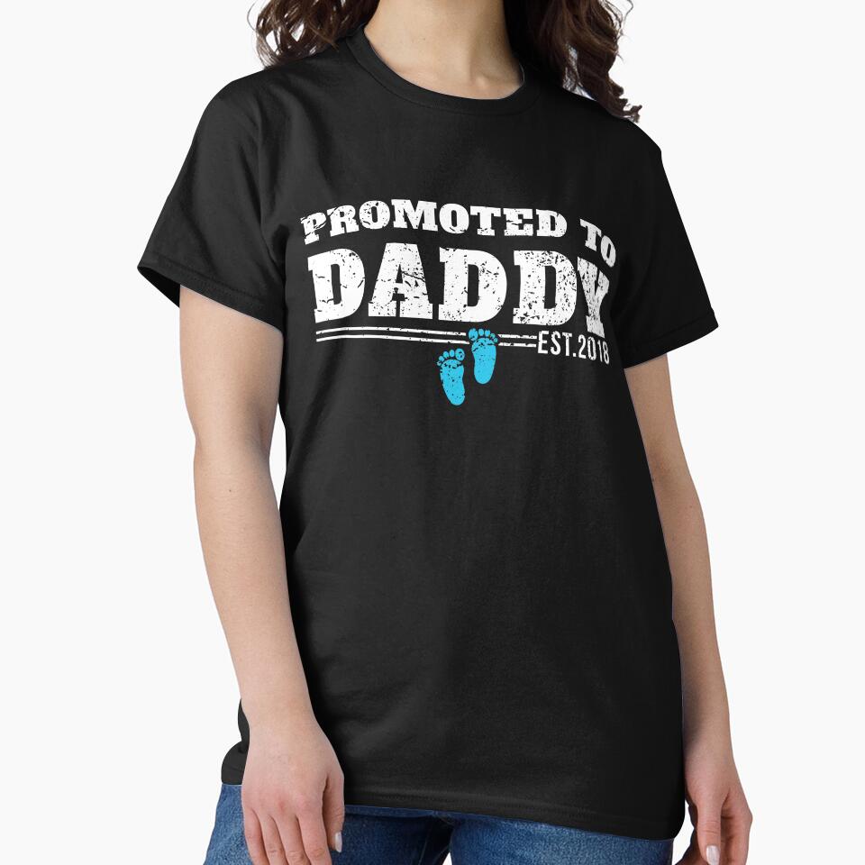 Vintage Promoted To Daddy Est 2018 Its a Boy New by MerchK1ng T-Shirts, Hoodie, Sweatshirt | BlankRebels.com (Image 2)