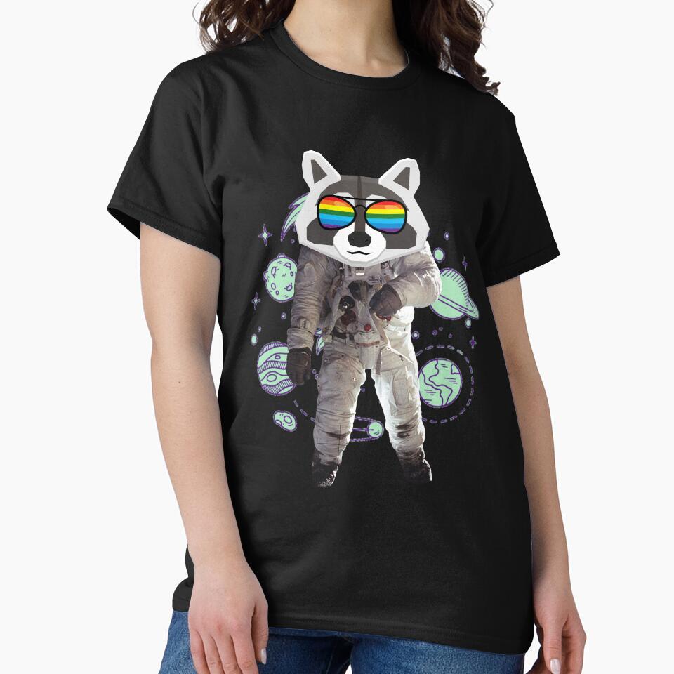 Trash Panda Astronaut Wearing Aviators by dylan150488 T-Shirts, Hoodie, Sweatshirt | BlankRebels.com (Image 2)