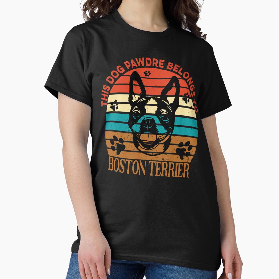 Dog Pawdre Dad Boston Terrier Owner Vintage by Cuddlythopia T-Shirts, Hoodie, Sweatshirt | BlankRebels.com (Image 2)
