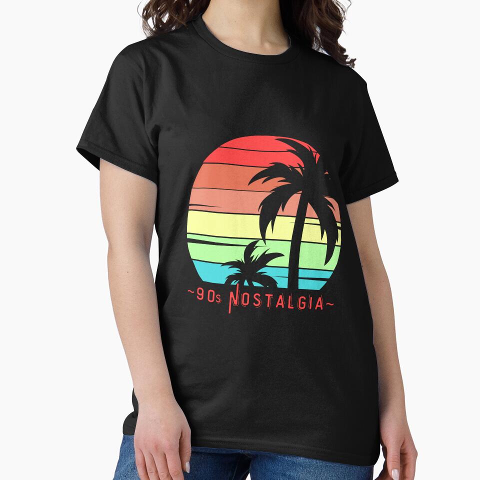 90s Nostalgia -  Vintage Tropical Sunset, Live Your Best Life, Nostalgic by Sun Sand & Sea Art T-Shirts,... (Image 2)