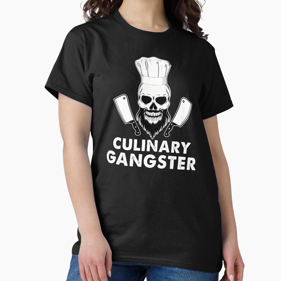Culinary Gangster Chef Skull Cooking Design by tshirtexpressiv T-Shirts, Hoodie, Sweatshirt | BlankRebels.com (Image 2)