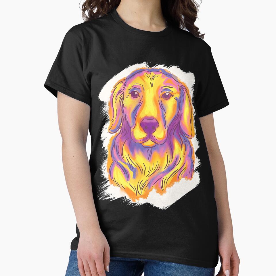 Colorful Golden Retriever Dog Illustration by NiceStore095 T-Shirts, Hoodie, Sweatshirt | BlankRebels.com (Image 2)