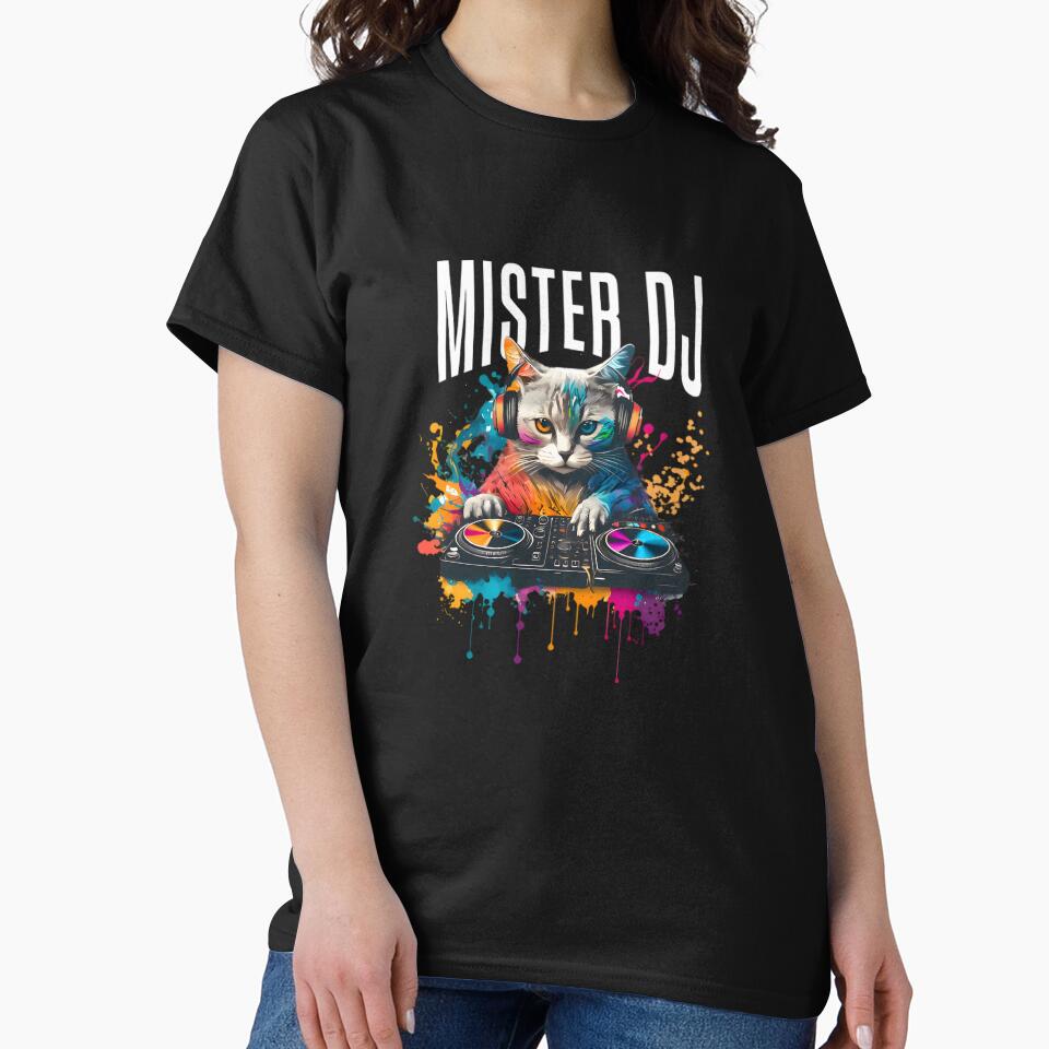 DJ T Shirt Da Vinci Cool DJ Shirt for Men Women Guys Techno House Music Graphic Tee Cool Vinyl Record Player Graphic Tee Turntables Hip Hop by Rilation
