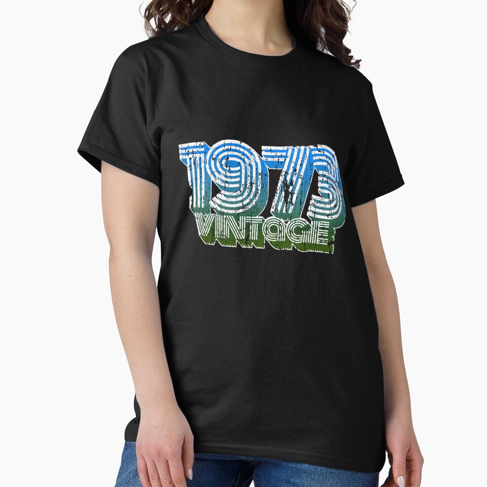 Vintage 70s 45th Birthday T Shirt Oldschool 1973 Mom Gift by roarr Hoodie, Sweatshirt | BlankRebels.com (Image 2)