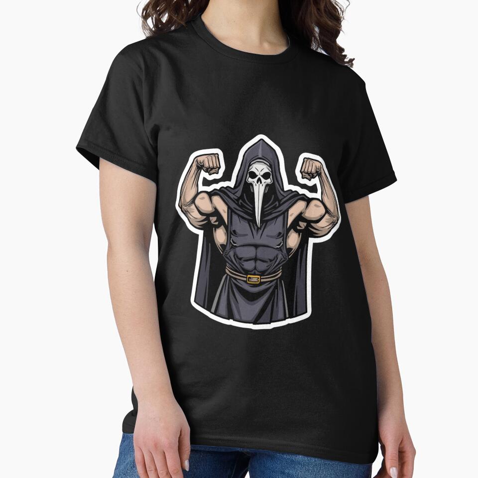 Strong Plague Doctor Flex – Dark Humor Workout Sticker by LintonGriffin T-Shirts, Hoodie, Sweatshirt (Image 2)