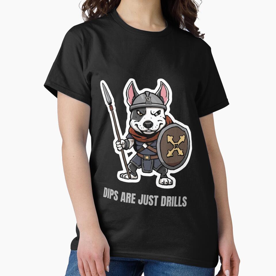 Dips Are Just Drills – Funny Crypto HODL Warrior Dog Diamond Hands Meme by LintonGriffin T-Shirts, Hoodie,... (Image 2)