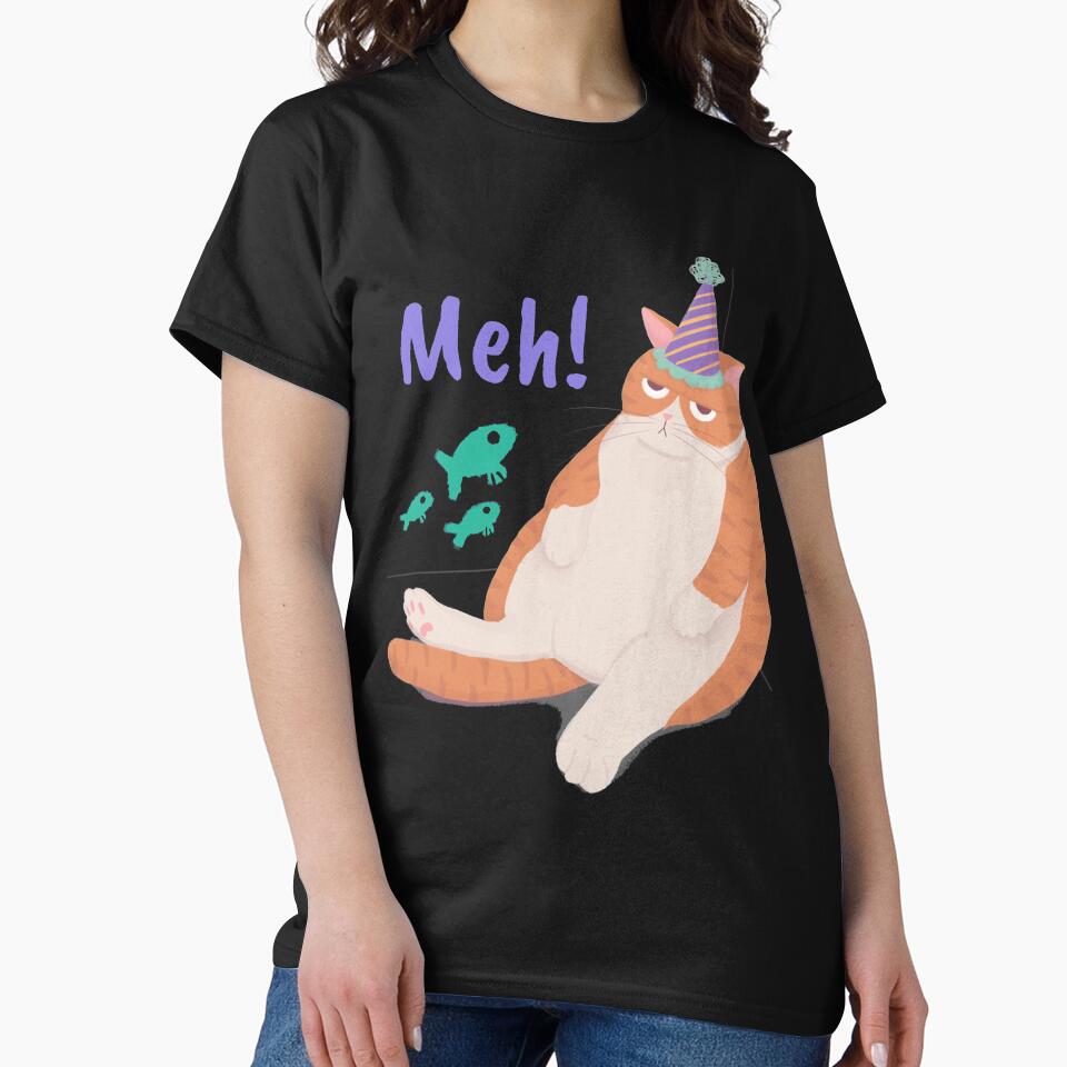 Funny Meh Cat For Cat Lovers by Studioapartment