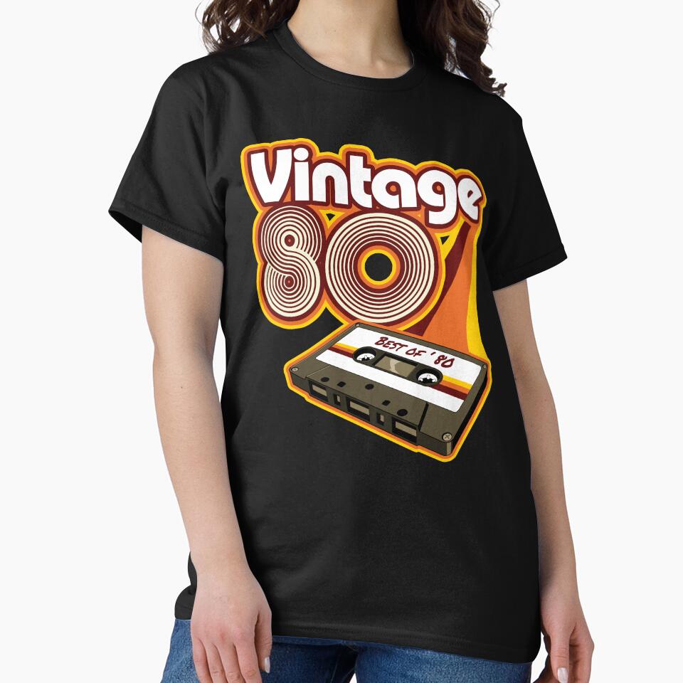 Vintage 1980 Cassette Tape Retro Birthday by styleuniversal T-Shirts, Hoodie, Sweatshirt | BlankRebels.com (Image 2)