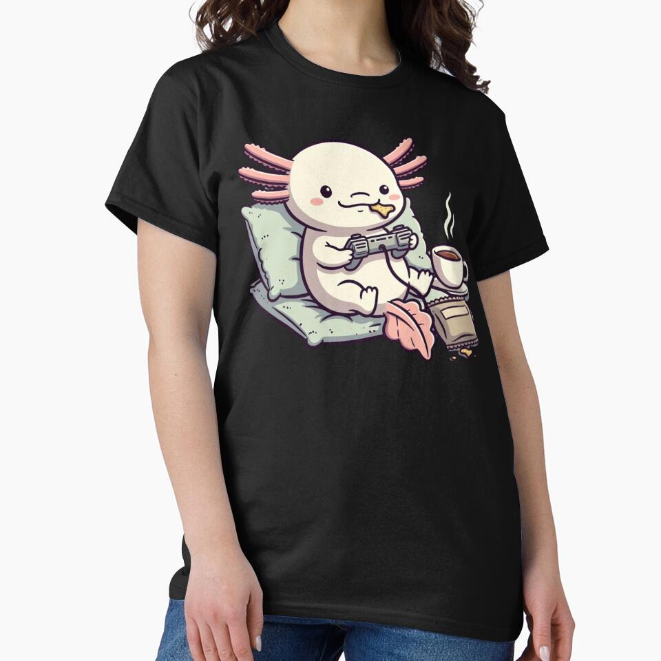 Cute Axolotl Gamer Life – Cozy Video Game Vibes by GrumpySableye T-Shirts, Hoodie, Sweatshirt | BlankRebels.com (Image 2)