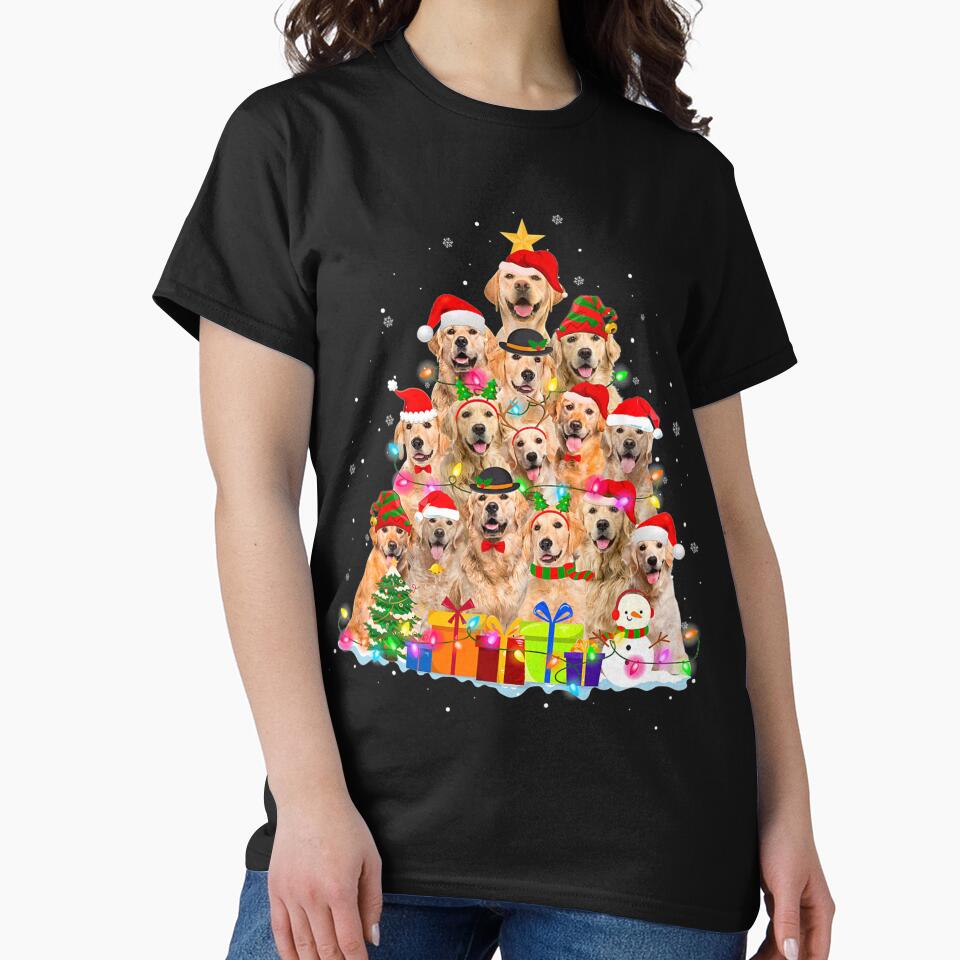 Christmas Pajama Golden Retriever Tree Xmas Gift Dog Dad Mom by NiceStore095 T-Shirts, Hoodie, Sweatshirt (Image 2)