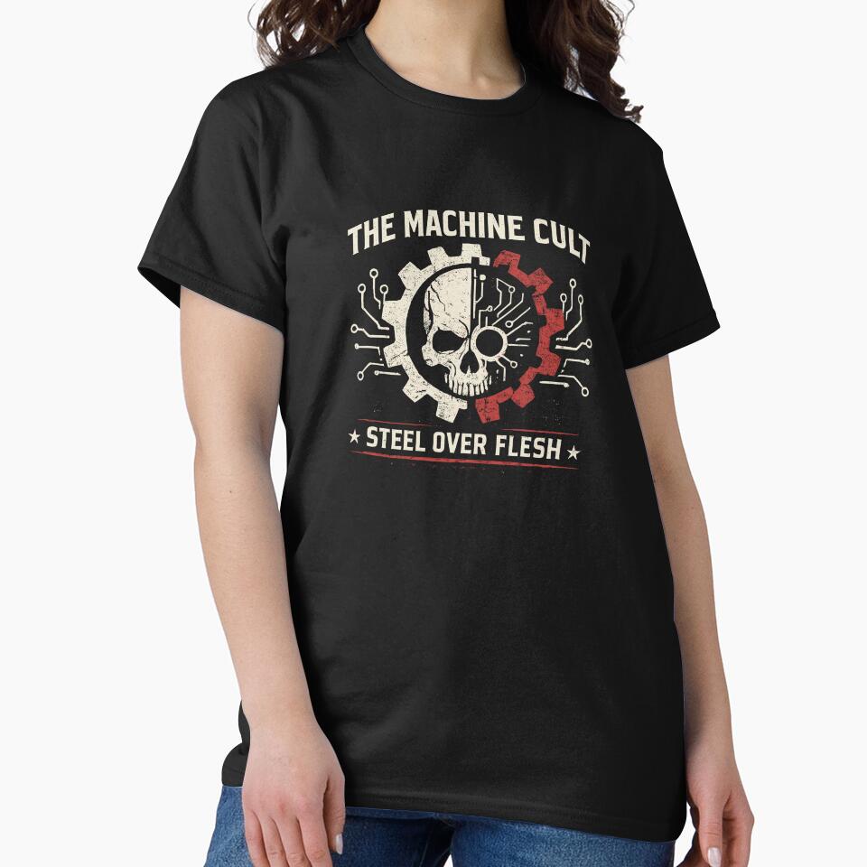 Mechanicus Skull w/ Typography by Syzygy Designs T-Shirts, Hoodie, Sweatshirt | BlankRebels.com (Image 2)