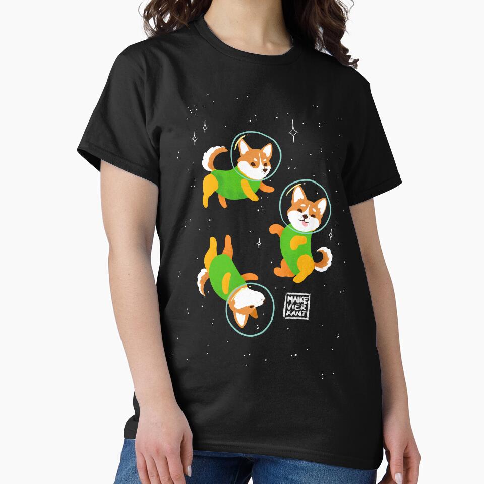 Space Dogs: Corgies by Maike Vierkant - Connecting the Cute and the Nerdy T-Shirts, Hoodie, Sweatshirt (Image 2)