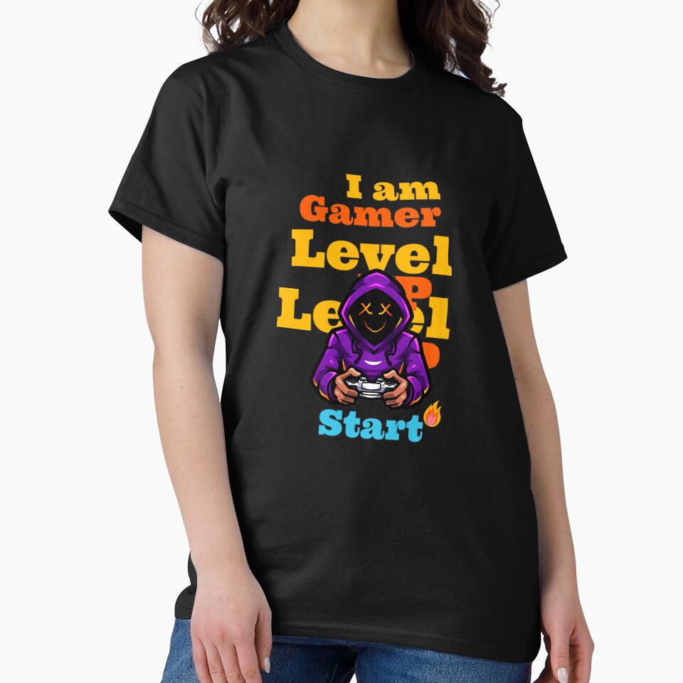 Cool Neon Gamer Hoodie Character - I Am Gamer Level Up by PhantomArtStore