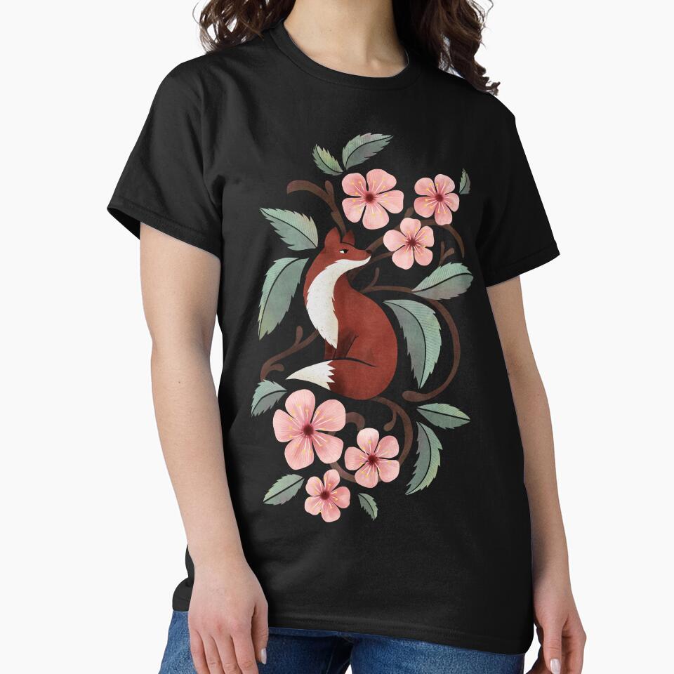 Fox Cherry Blossoms T-Shirts, Hoodie, Sweatshirt