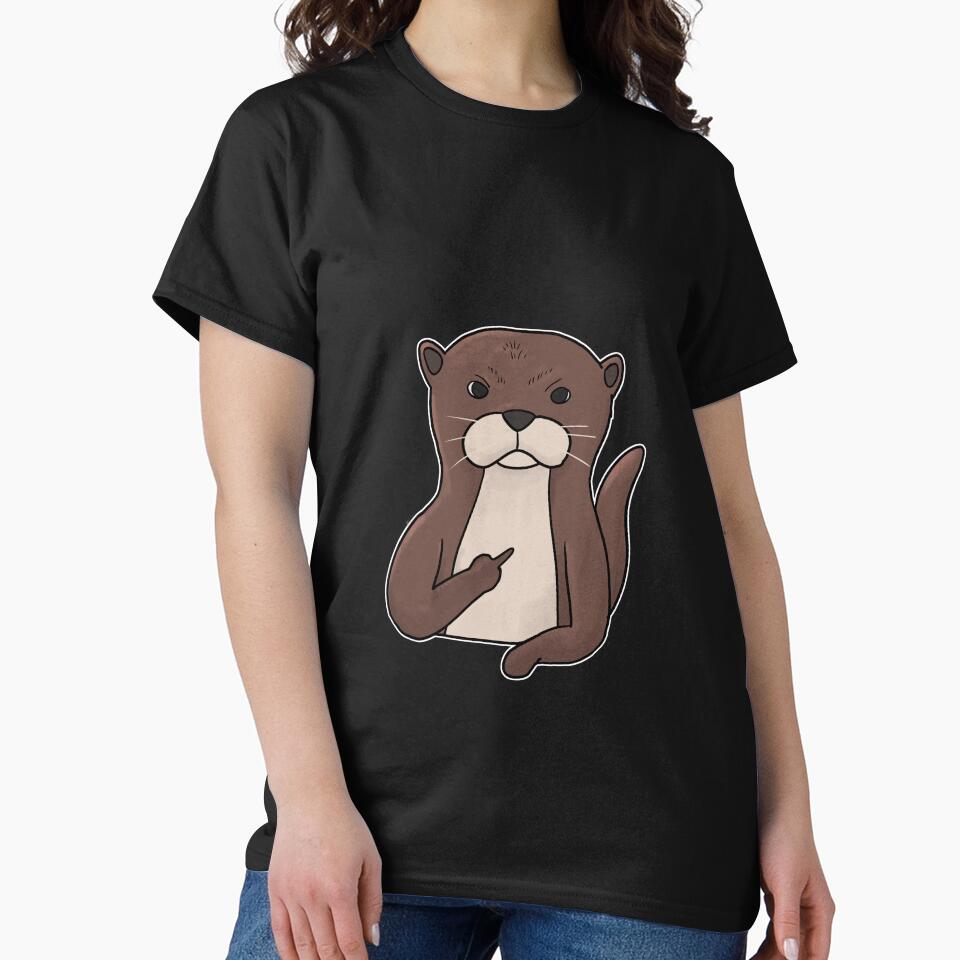 Grumpy Otter Holding Middle Finger by Mesyo T-Shirts, Hoodie, Sweatshirt | BlankRebels.com (Image 2)