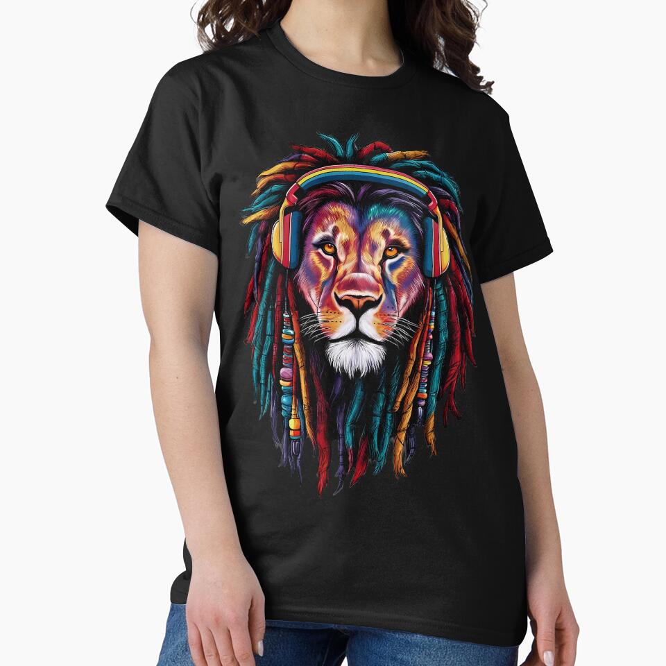 rasta lion with headphones by atouchofdream
