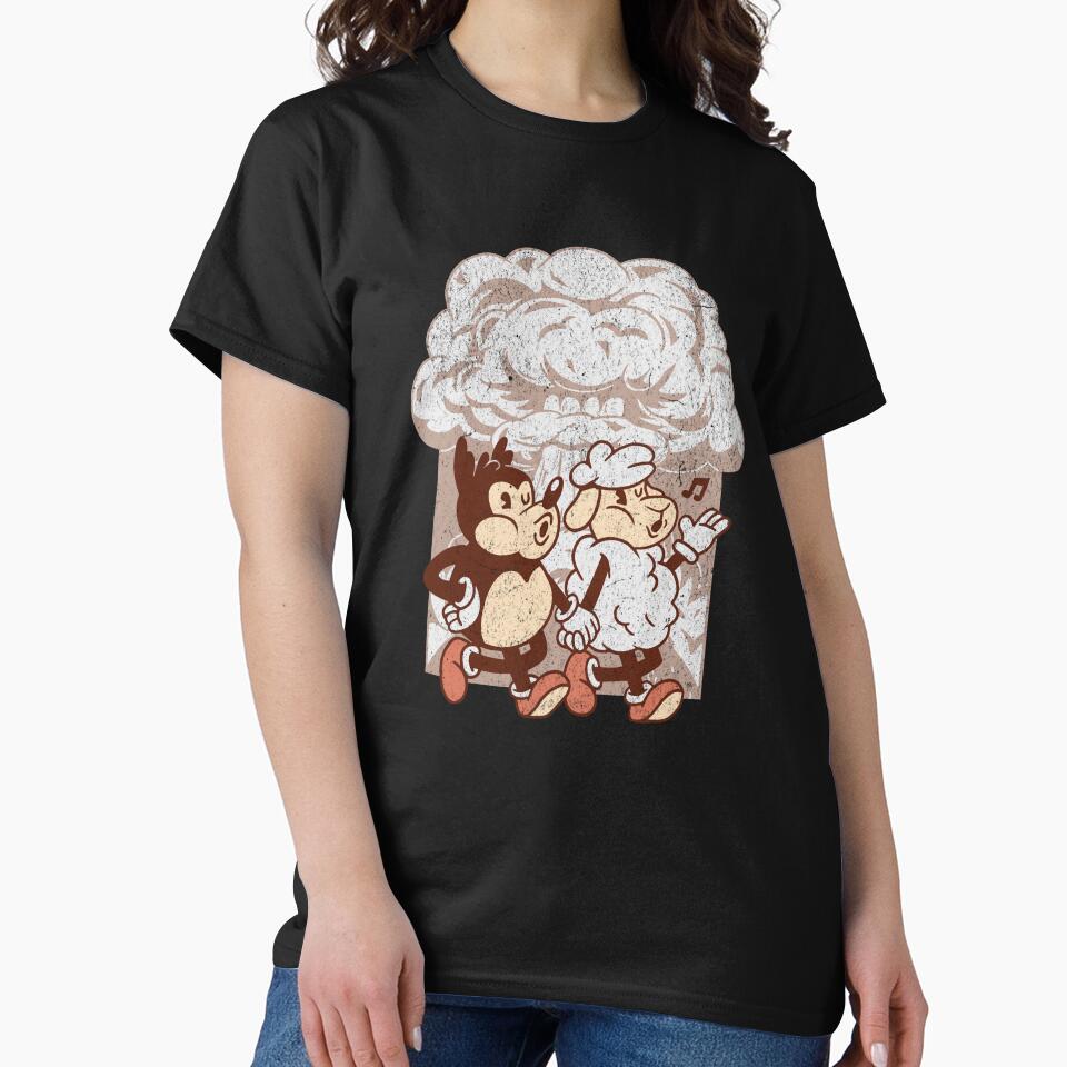 Wolf & Sheep funny cartoon explosion retro by WhistlingSnail T-Shirts, Hoodie, Sweatshirt | BlankRebels.com (Image 2)