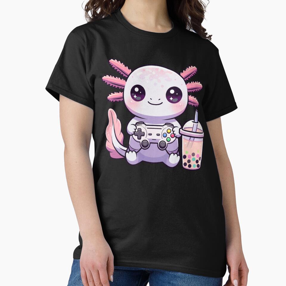 Kawaii Axolotl Gaming Art – Cute Gamer Aesthetic by GrumpySableye T-Shirts, Hoodie, Sweatshirt | BlankRebels.com (Image 2)