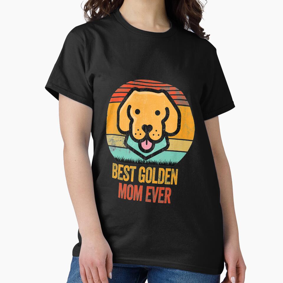 Best Golden Retriever Dog Mom Ever Vintage Distressed by NiceStore095 T-Shirts, Hoodie, Sweatshirt (Image 2)