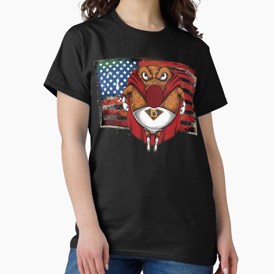 USA American Flag Superhero Donut Foodie by ProjectX23 T-Shirts, Hoodie, Sweatshirt | BlankRebels.com (Image 2)