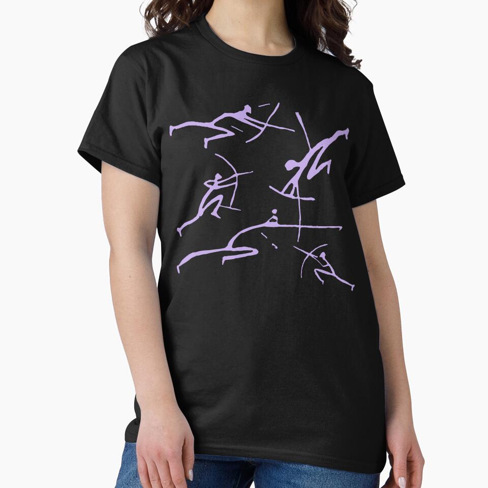 Digital Lavender Bowmen Minimalist Paleolithic Cave Art Bow Fight by pelagio