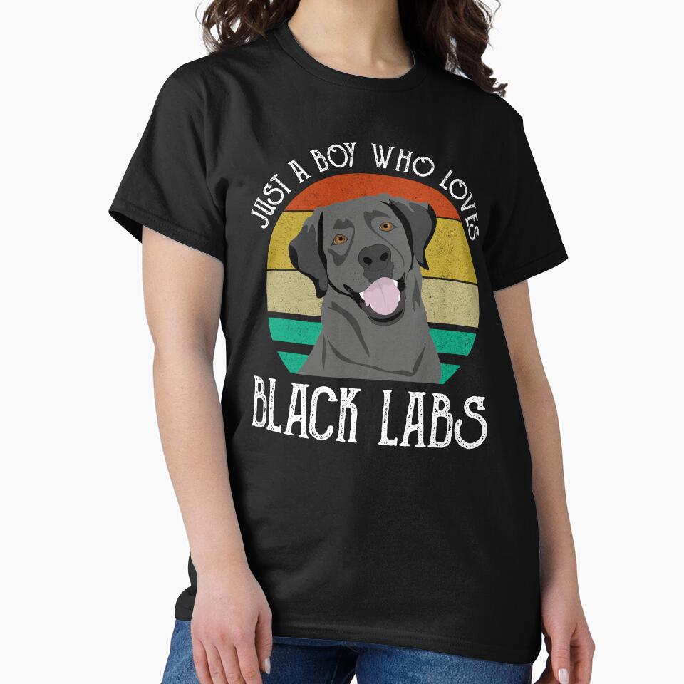 Just A Boy Who Loves Black Labs by Cat Lady Designs T-Shirts, Hoodie, Sweatshirt | BlankRebels.com (Image 2)