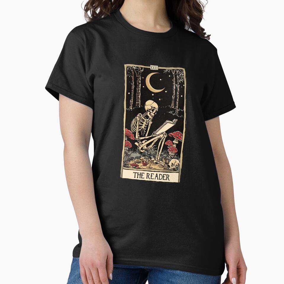 Reader Antique Tarot Cartomancy Skull Mushrooms Moon T-Shirts, Hoodie, Sweatshirt