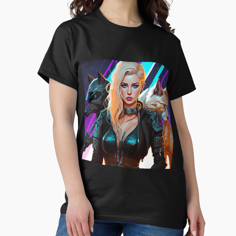 Female Cyberpunk Assassin Poster Print - Alexa by Charlies-Artbox T-Shirts, Hoodie, Sweatshirt | BlankRebels.com (Image 2)