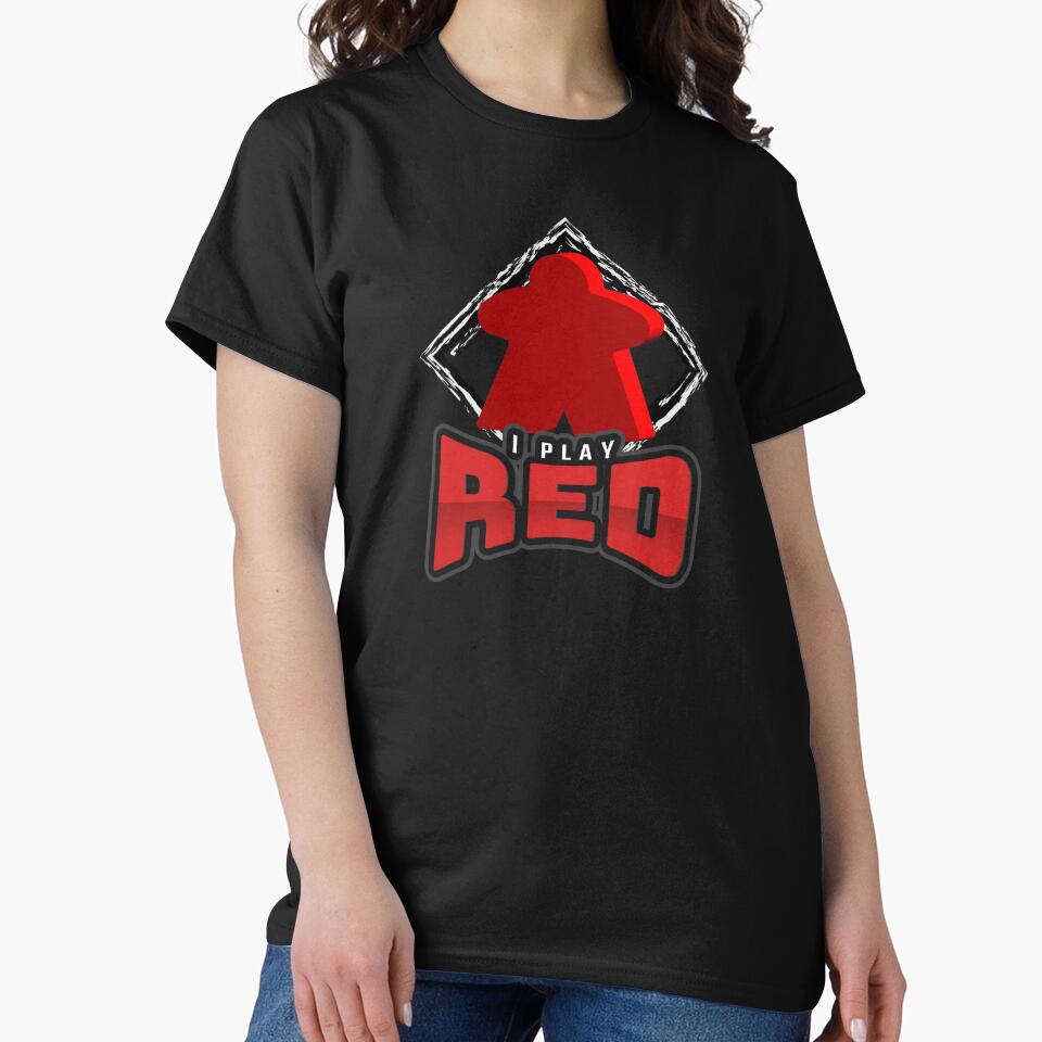 I Play red Meeple – Board Game Player Color Sticker & Shirt by CardboardCotton Hoodie, Sweatshirt | BlankRebels.com (Image 2)