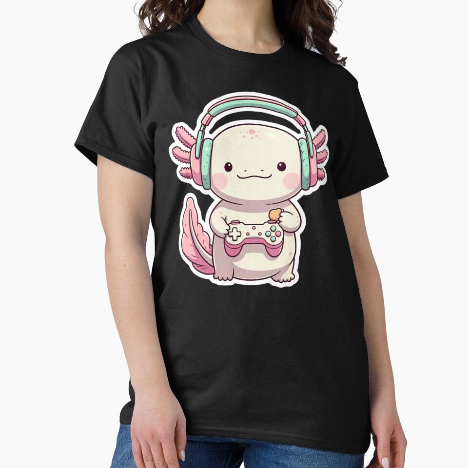 Cute Axolotl Video Game Lover – Funny Gamer by GrumpySableye T-Shirts, Hoodie, Sweatshirt | BlankRebels.com (Image 2)