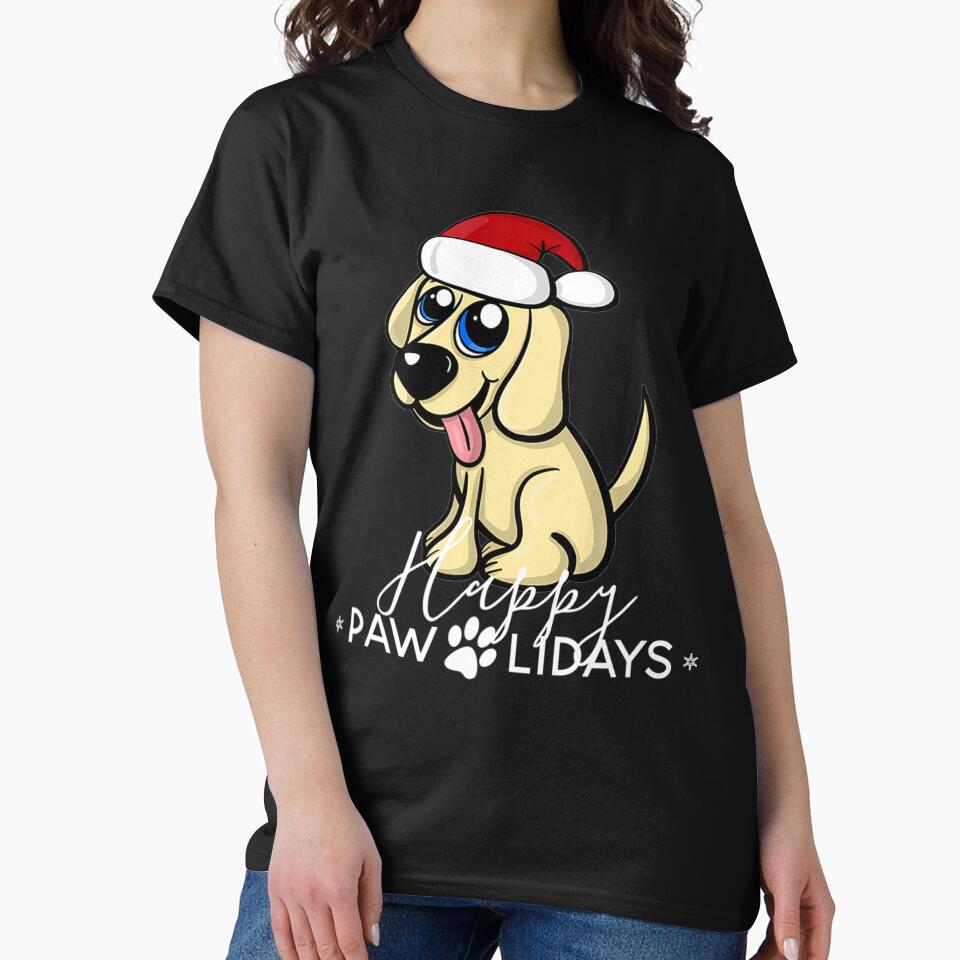 Christmas Golden Retriever Puppy with Santa Hat Cute Funny by NiceStore095 T-Shirts, Hoodie, Sweatshirt (Image 2)