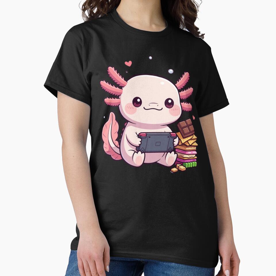 Cute Gamer Axolotl – Funny Video Game by GrumpySableye T-Shirts, Hoodie, Sweatshirt | BlankRebels.com (Image 2)