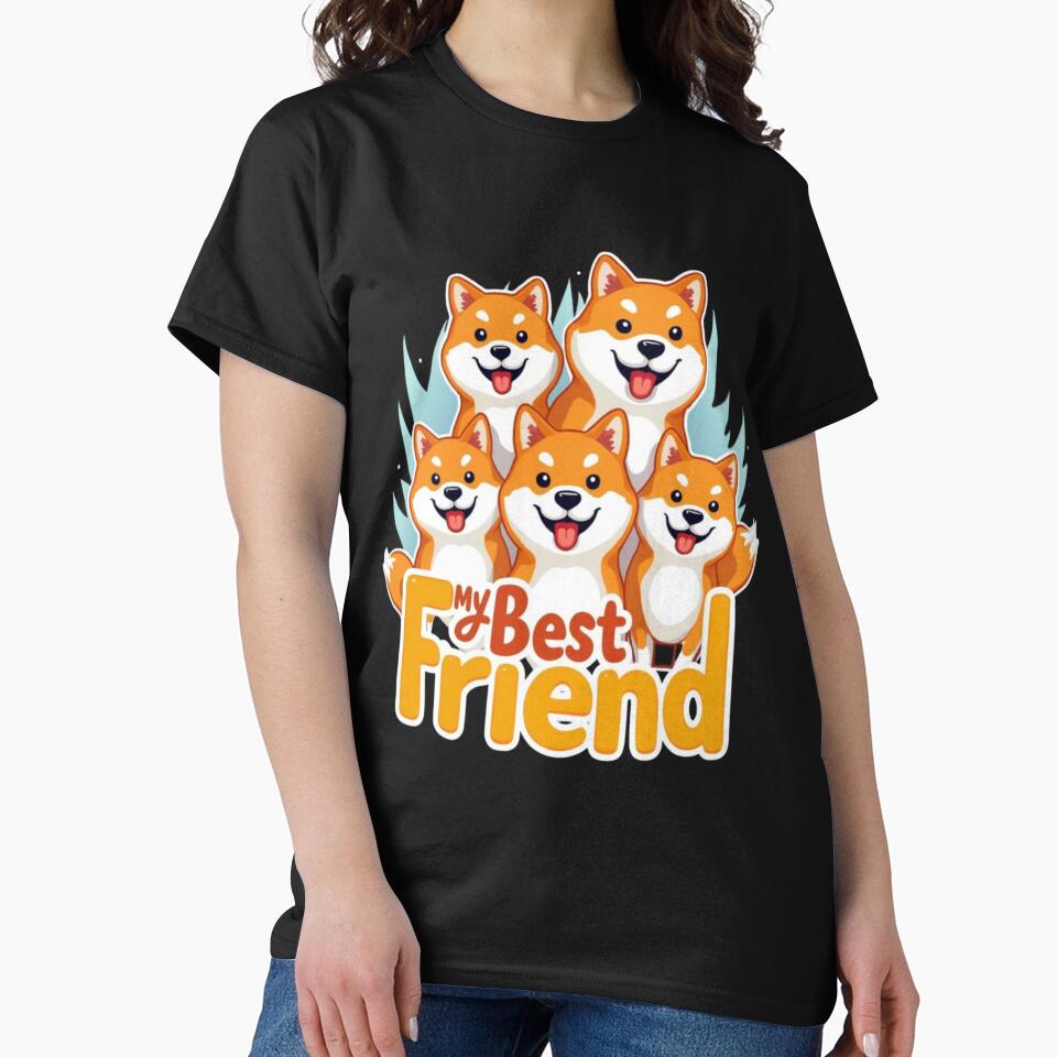 My Best Friend Shiba Inu – Cute Japanese Shiba Sticker by PriyaMagic T-Shirts, Hoodie, Sweatshirt | BlankRebels.com (Image 2)